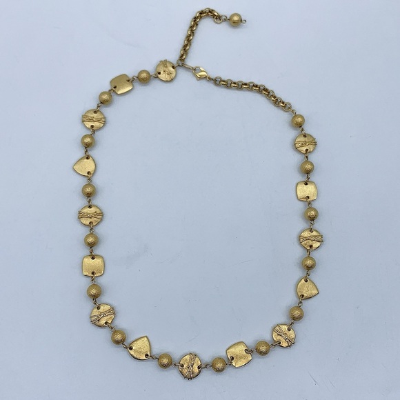 Vintage Gold-tone Beaded Chain Necklace - Picture 5 of 8
